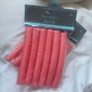 Hair Flexi Rods: Pink foam hair rollers, 2 pack of 6
